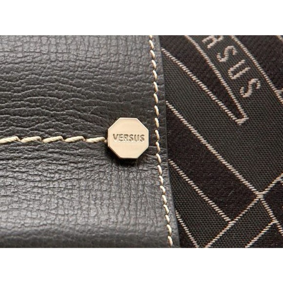 VERSUS by Gianni Versace Italy Large Jacquard Satchel Carryall Bag Handbag Black - Picture 9 of 9